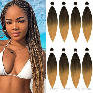 Synthetic Pre-stretched Braiding Hair Perm Yaki Braid Hair Bulk Jumbo Pre Stretched Braiding Hair Expression for Women